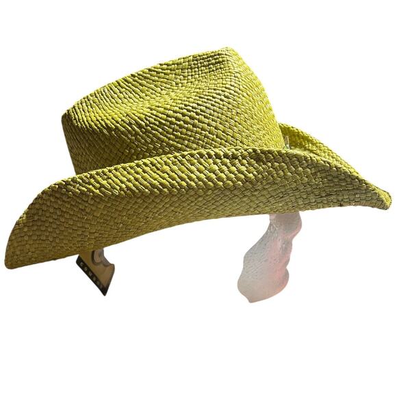 Montecarlo Wild West Lime Green genuine Panama straw hat made in Colombia nwt main image 8